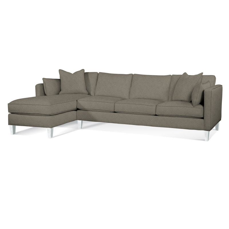 Lenox Chaise Sectional, Blue Buffalo Check; 0120-61, Left Hand Facing, Frost White