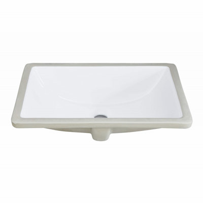 Lavabo de salle de bain rectangulaire encastré avec trop-plein