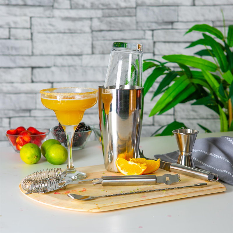 Margarita Glass Cocktail Shaker Set, Black