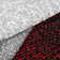 Area Rug Bordered With Geometric Pattern Red Grey With Contour Cut