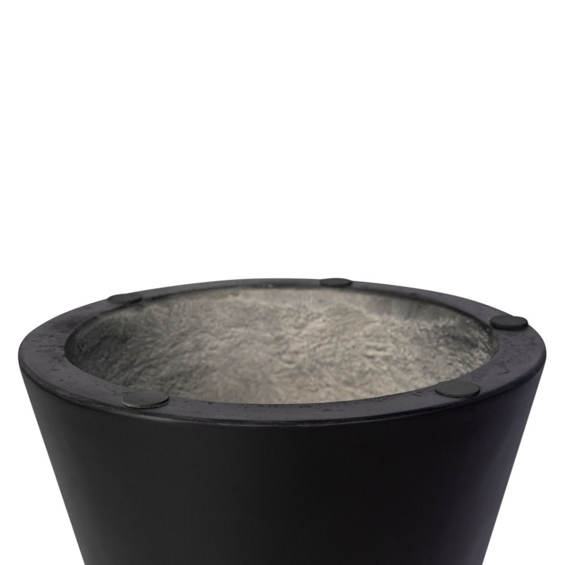 Camon Concrete Top End Table, Black