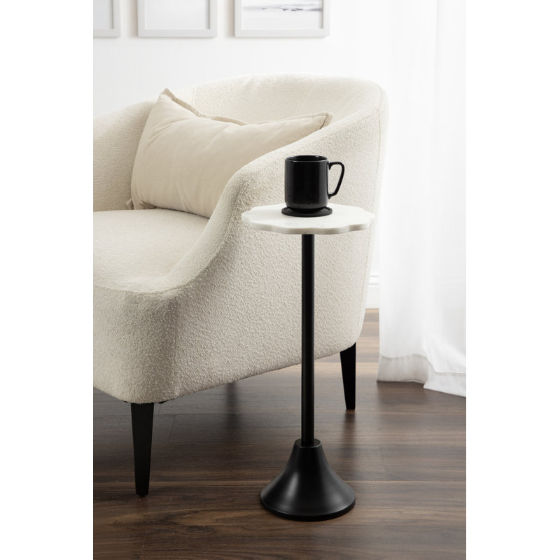 Table ronde en marbre et métal, Noir, noir, noir, noir