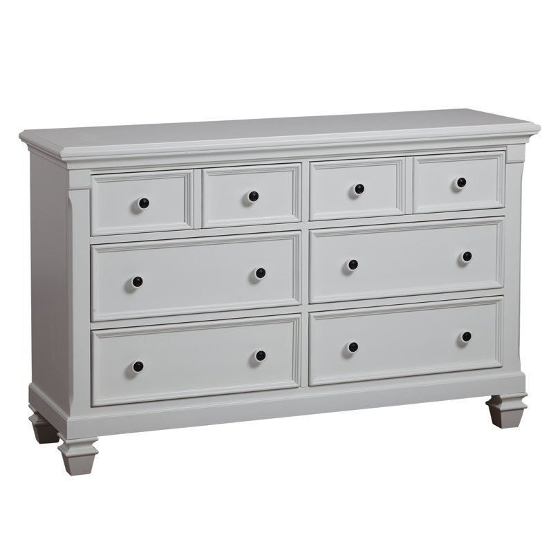 Commode double 6 tiroirs Glendale, Blanc pur