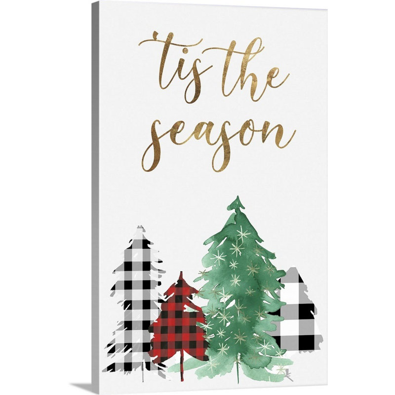 Christmas Time - reproduction d'art textuel sur toile, Toile tendue, H 30 po x l 20 po x P 1,25 po