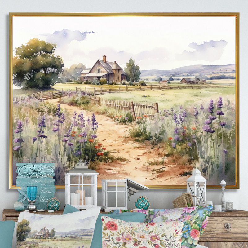 «Herbs Garden At The Farm II», reproduction sur toile, H 24 po x l 32 po x P 1,5 po, Cadre flottant doré