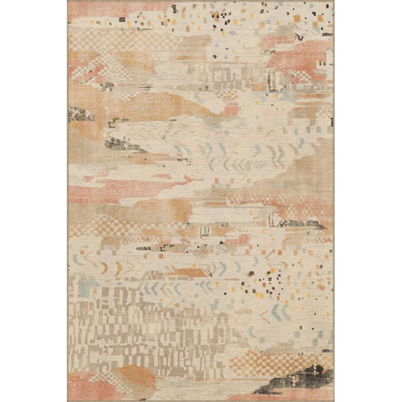 Wicker Colorful Patterned Washable Woven Base Carpet, Rectangle 3'4" x 5'