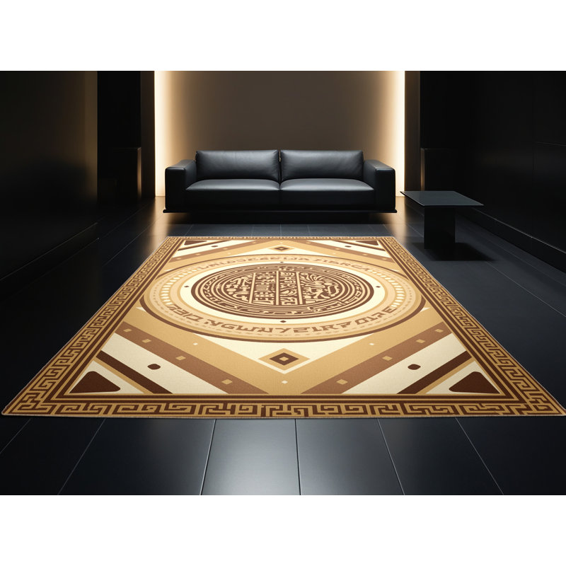 Tapis oriental classique brun / beige lavable à la machine Zack, 6 X 9