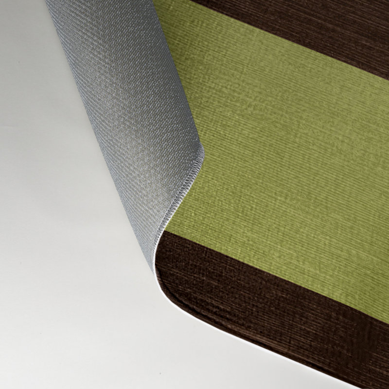 Tapis intérieur / extérieur vert HorizontalStripes, Rectangulaire 3 pi x 5 pi