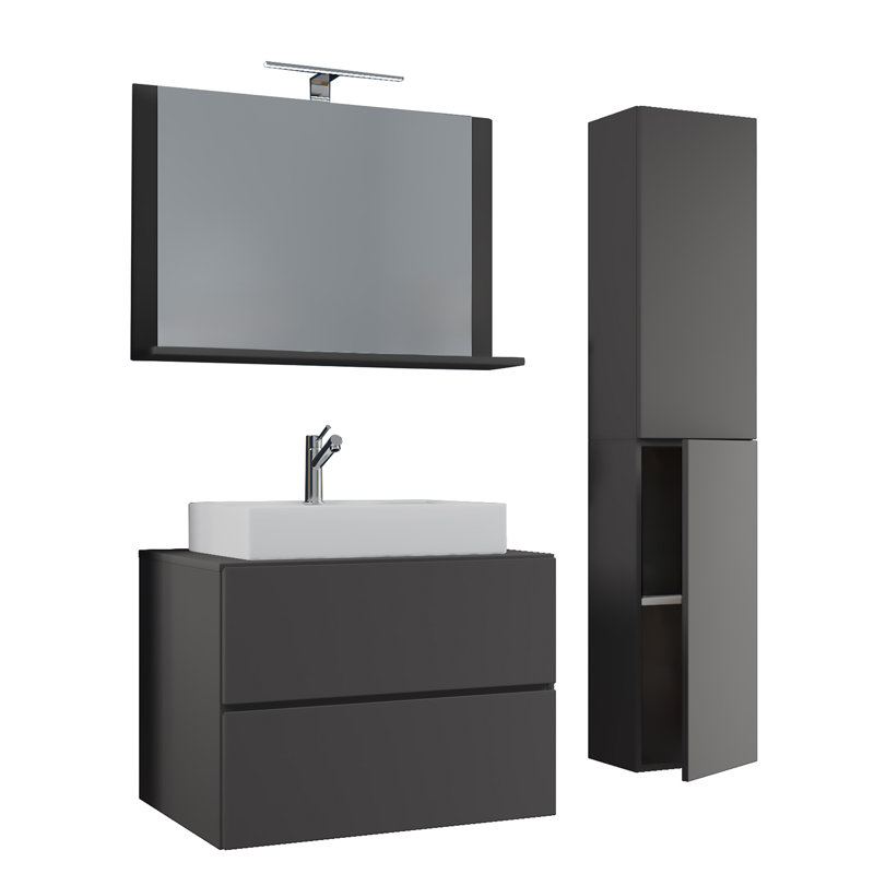 Andu Bathroom Furniture Suite, Black