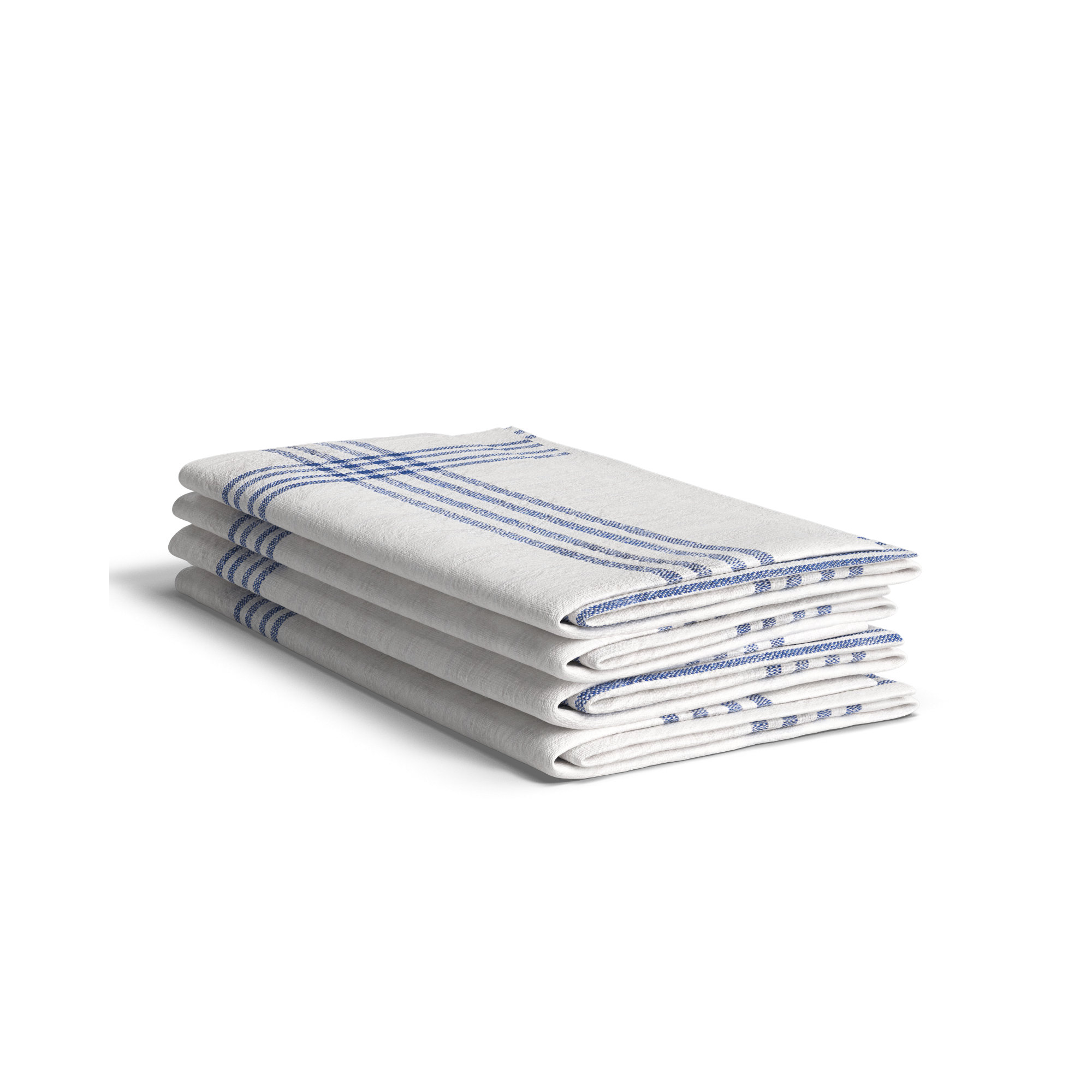 Panna Cotton Striped Square Napkin, Blue