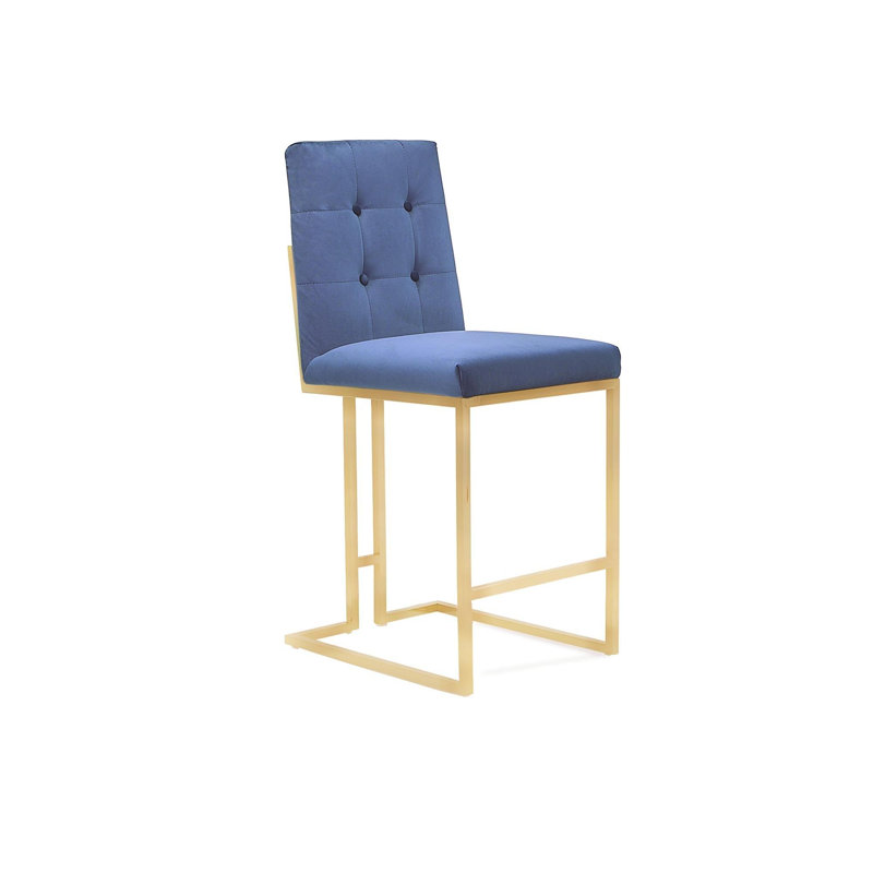 Tabouret de bar et de comptoir Cameron, Bleu foncé, Tabouret de comptoir (siège d'une hauteur de 27 p