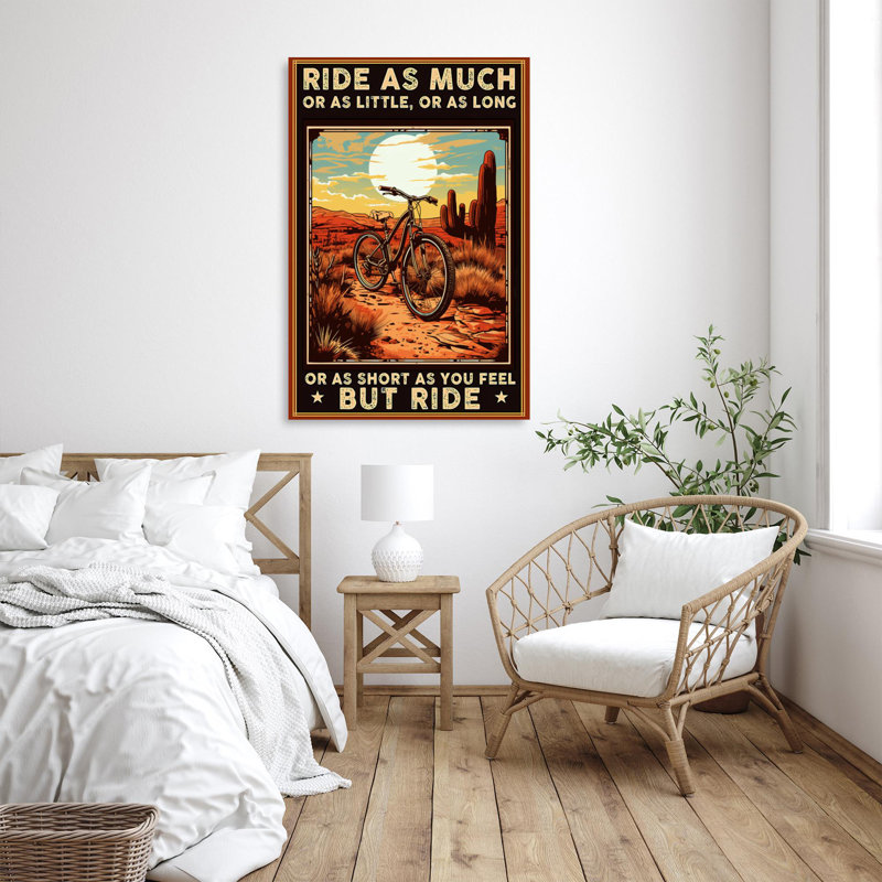 " Bicycle But Ride - 1 Piece Rectangle Graphic Art Print On Wrapped Canvas ", L 16 po x H 20 po