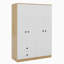 Garde-robe 4 portes avec tiroirs, tablette et tringle