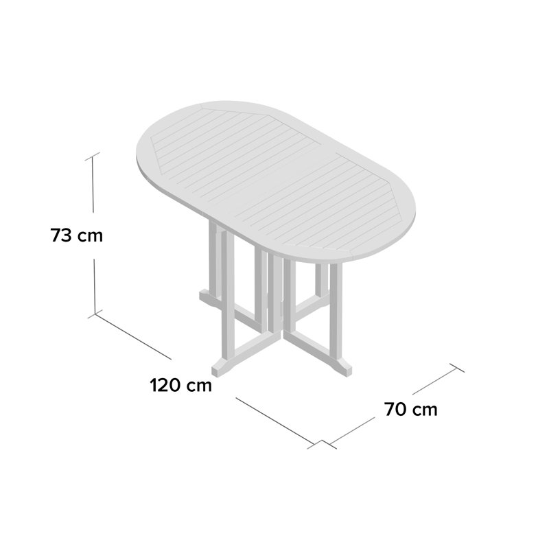 Baltimore Oval Outdoor Dining Table - 120 cm W 70 cm D