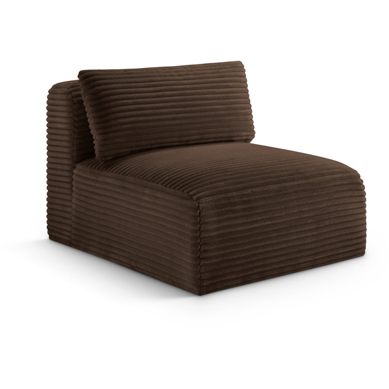 Fauteuil en velours côtelé Carmean Performance, Velours côtelé brun