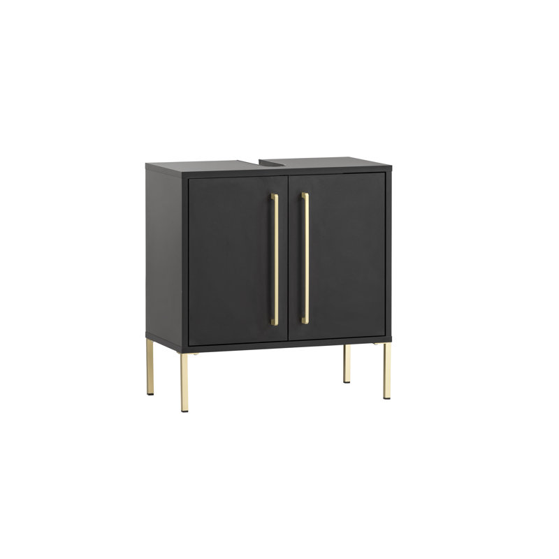 Sarah 57.1cm Single Bathroom Vanity Base Only, Schwarz