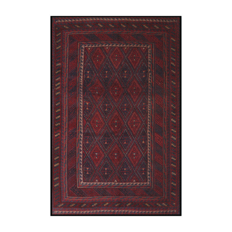 Tapis rouge à motif sud-ouest, Rectangle 7 pi x 9 pi