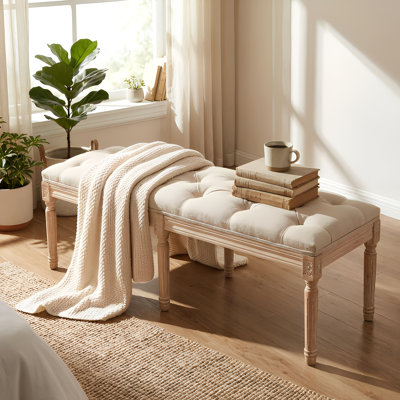 Banc revêtu de lin 47,2 po Linwynn