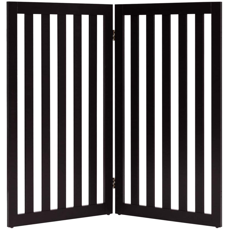 Tolar Wood Free Standing Pet Gate, Brown, 89cm H x 101cm W x 1.5cm D