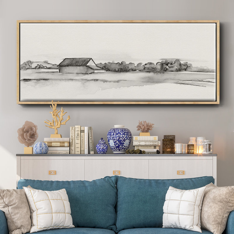 Wyeth Barn I - toile encadrée, H 12 po x l 30 po