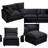 102" L-Shaped Modular Sectional Sofa with Movable Ottoman, 3-Seater Cloud Couch with Chenille Fabric & High-Resiliency Foam, DIY Combination, Easy Assembly Required-588357142