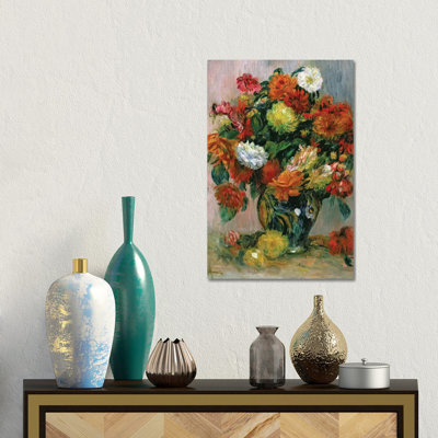 Vase de fleurs, vers 1884 - reproduction d'art mural - toile tendue