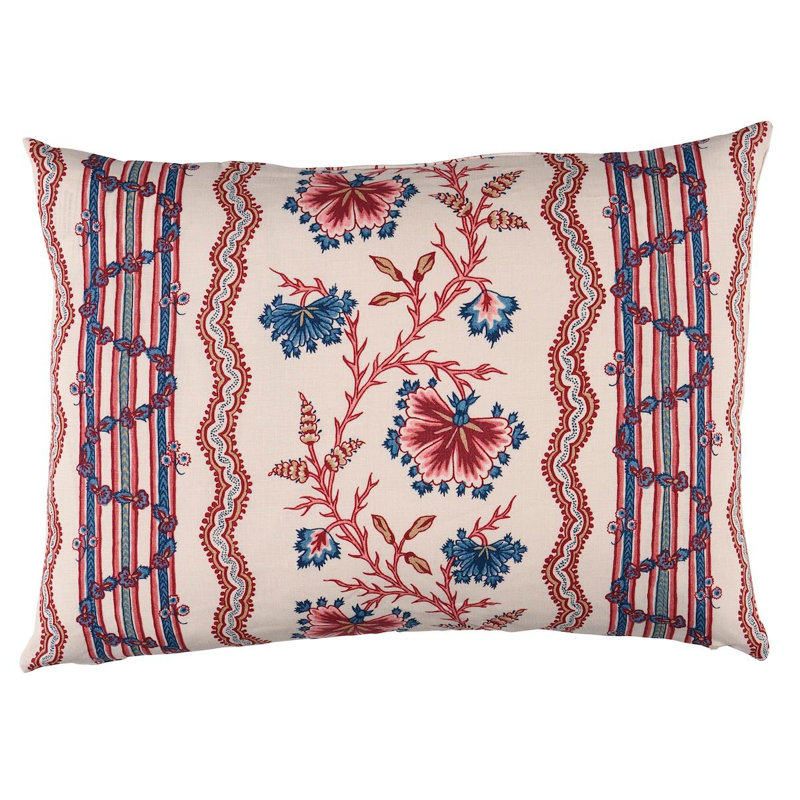 Parvati Floral Stripe Pillow, Rectangle 14"H x 20"W