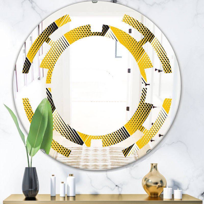 Miroir mural Hexagon Star Luxury Waves VII, H 31,5 po x l po