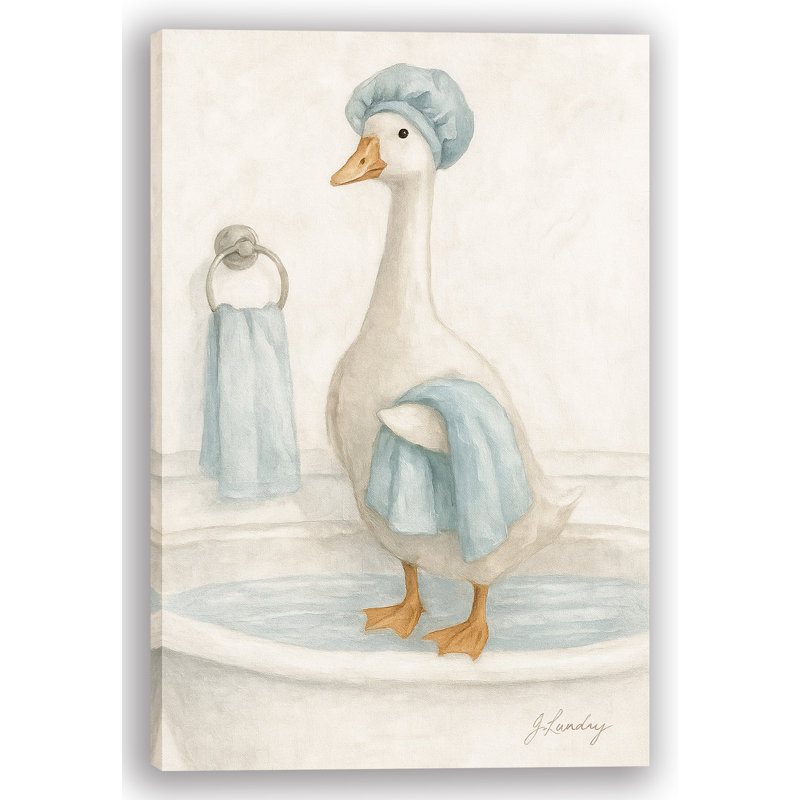 "Canard trempé et stylisé", reproduction sur toile tendue