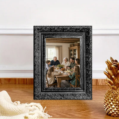 Cadre photo noir 3 pièces 8 "x 10" avec support de table et crochets muraux noirs