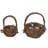 Natural Fibre 11 in. Multicolor Christmas Twig Basket with Berries Set of 2
