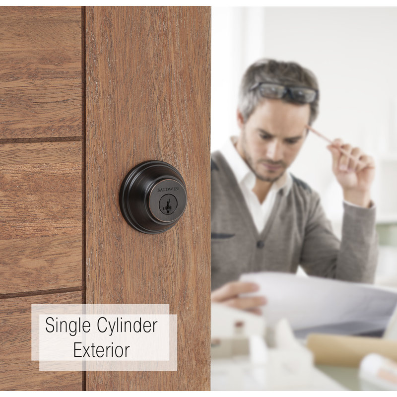 Prestige 380 Round Single Cylinder Deadbolt Featuring SmartKey® Security, Venetian Bronze