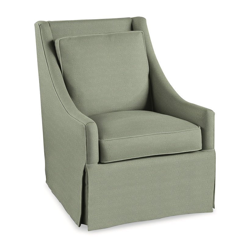 Teagan Upholstered Slipcovered Armchair, Green Performance Fabric; 0851-54