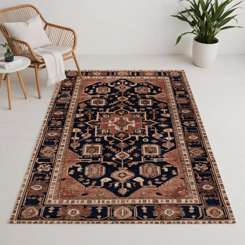 Persian Brown Indoor and Outdoor Area Rug, Rectangle 3' x 5'