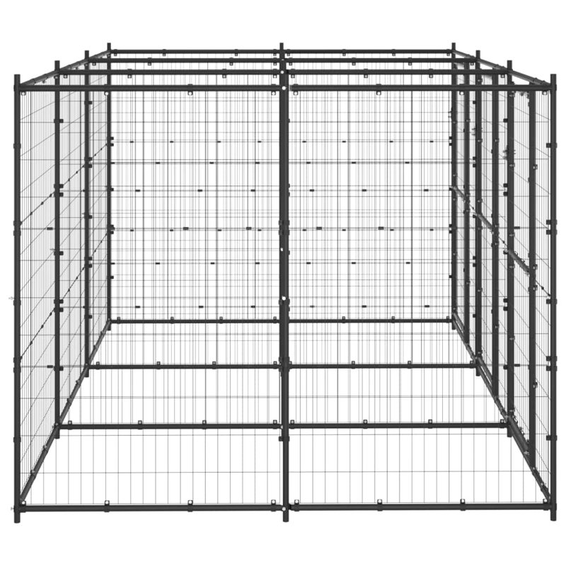Chenil d'extérieur pour chien Vidaxl, Noir