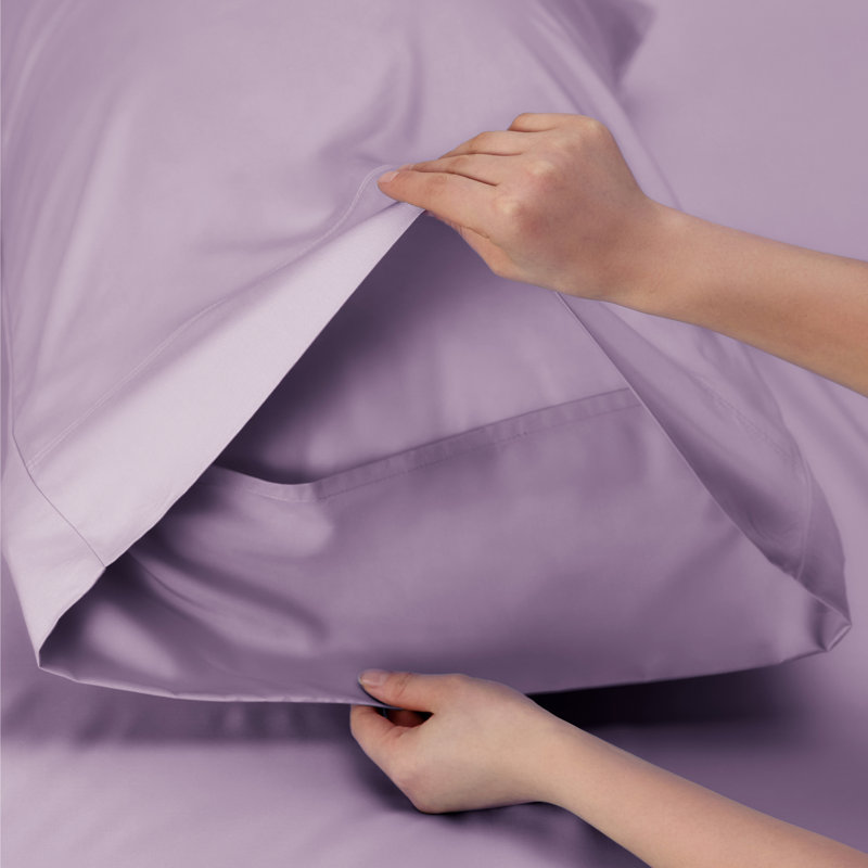 Essential Collection Cooling Rayon Derived from Bamboo Sheet Set, Lilac, Full Sheet Set with 2 Pillowcases
