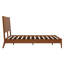 Structure de lit plateforme en bois de bambou massif de style Mid-Century avec lattes de bois et support en métal, lit-bateau, aucun sommier requis, assemblage facile-128923079-128923080