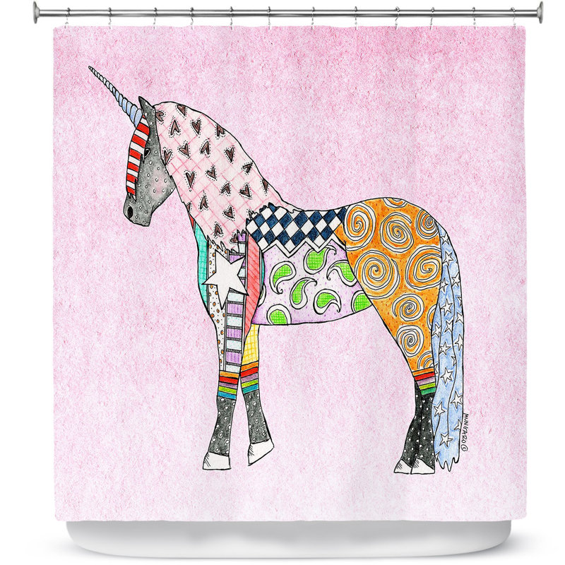 Rideau de douche à simple pastels licorne