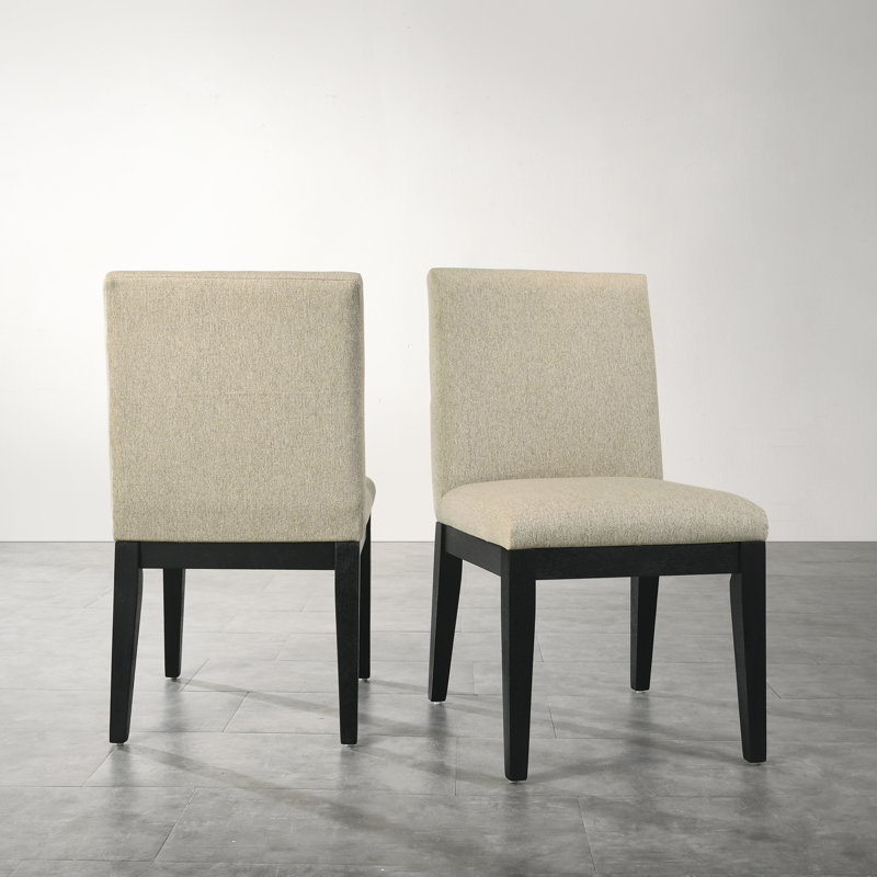 Rocco Contemporary Solid Wood Dining Chairs, Set of 2, Black