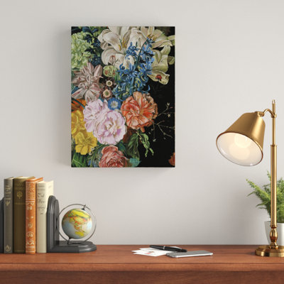 « baroque floral ii », peinture sur toile tendue