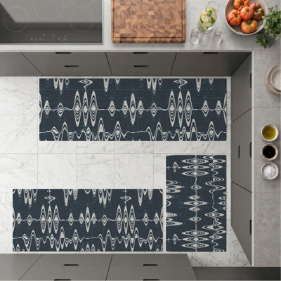 Tapis de cuisine lavables antidérapants à motif géométrique