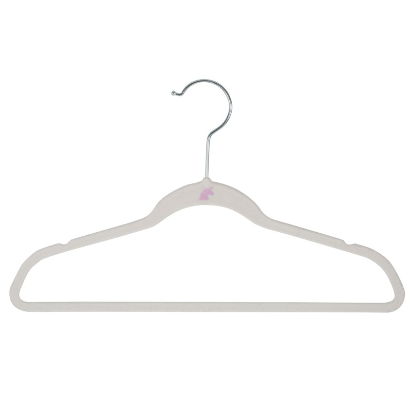White Velvet Non-Slip Kids Hangers, Set of 25