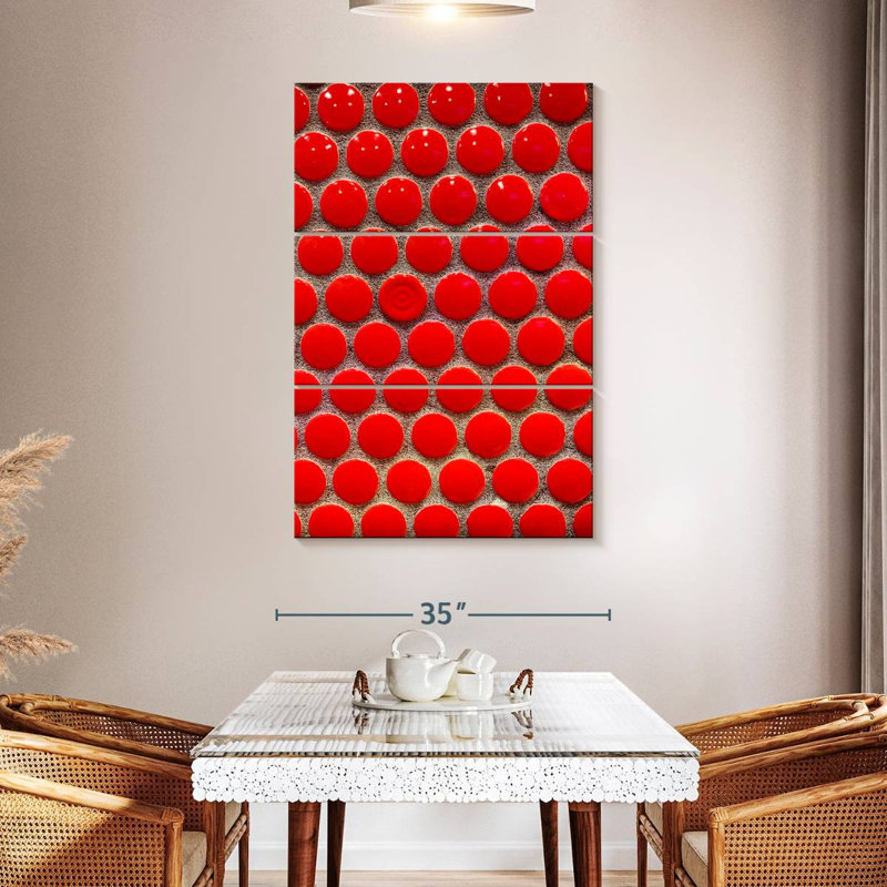 Avery Red Circle Tiles, 50" H x 32" W