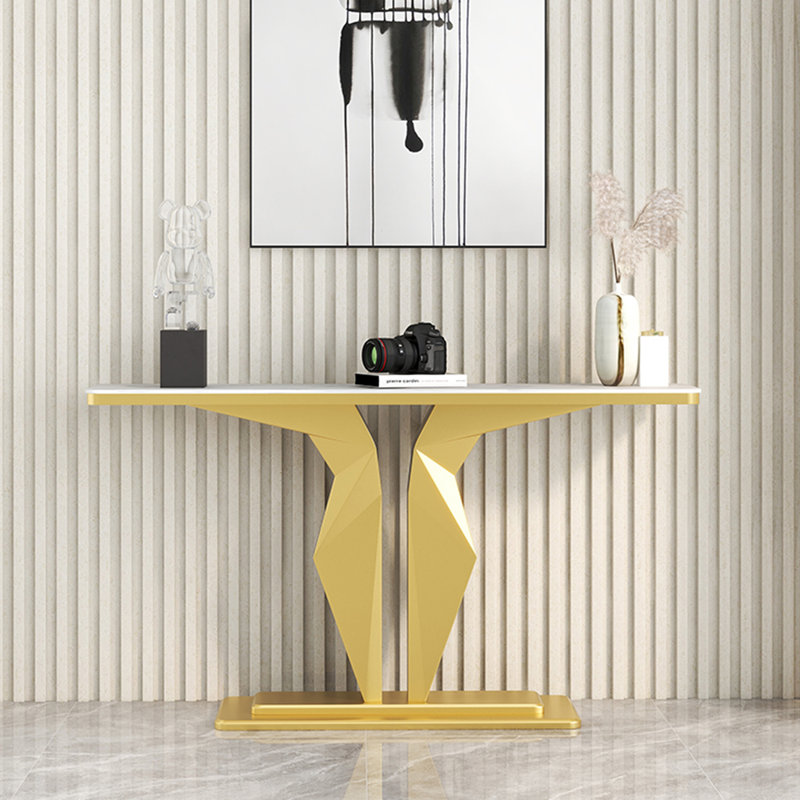 Console légère et luxueuse, Blanc, Doré