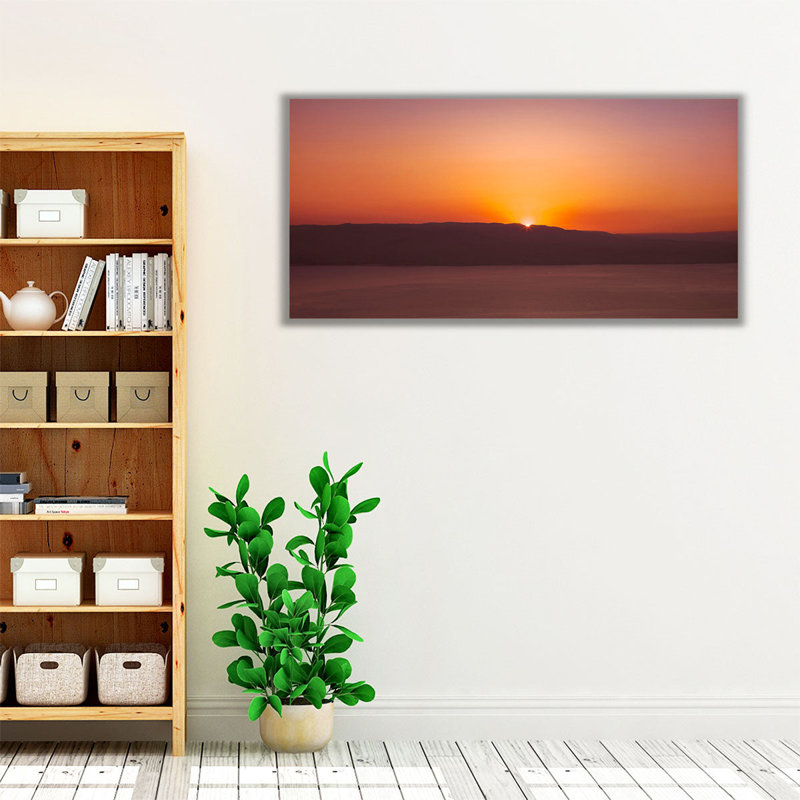 «Dragot Cliff with the View of the Jordan Valley, Sunrise», reproduction d'art sur toile, H 10 po x l 20 po