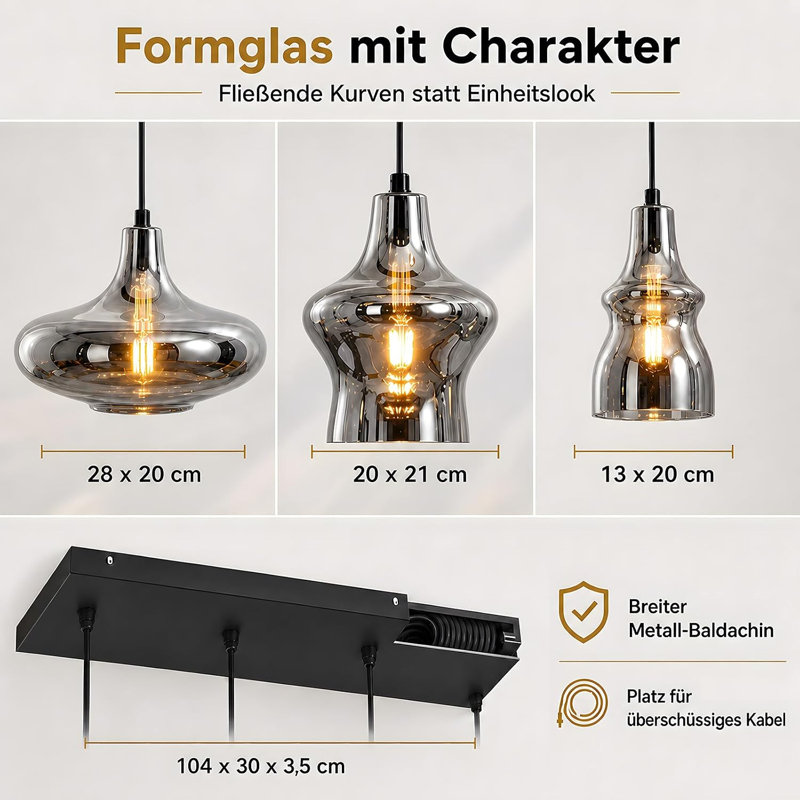6 - Light Matte Black Pendant, 30