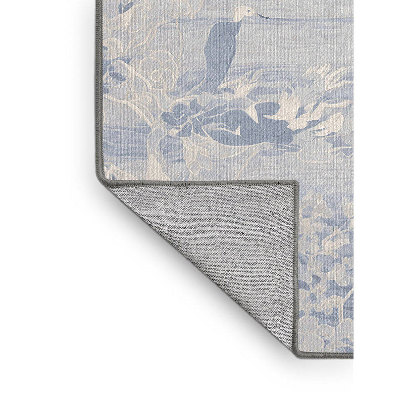 Machine Washable Gray Area Rug, Rectangle 4' x 6'