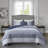 Elegant Jacquard Bedding Set, Polyester Comfort, Traditional Navy Charm