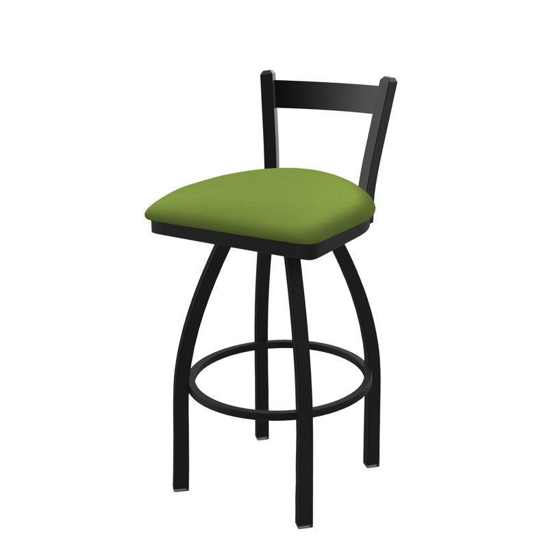 821 Catalina Low Back Swivel Bar Stool, Canter Kiwi Green, Black Wrinkle, Counter Stool (25" Seat Height)