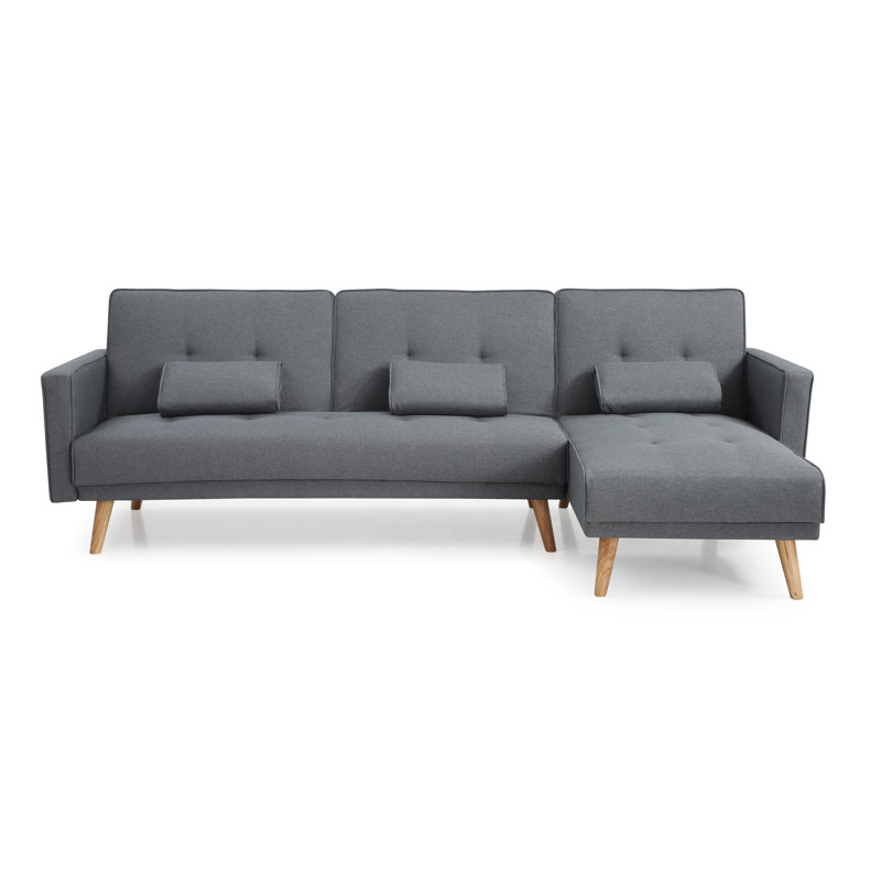 Maxime Upholstered L-Shaped Sectional Reversible, Gray